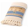 Ali Brothers Telo Copritutto 100% Cotone Made in India 210x240 cm + Frange 7 cm - Copridivano Universale, Copriletto Matrimoniale, Coprimuro Boho, Telo Parete, Coperta Estiva Leggera, Telo Arredo Multiuso (PANNA)