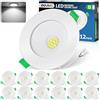 QOJUX Faretti LED da Incasso per Cartongesso Luce Freddo 6500K,5W 800LM Luci da Soffitto Interno Ultra Piatti 230V IP44 Bagno - Classe Energetica B, Foro Ø68-80mm, Non Dimmerabili, Set di 12