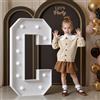 Mixifox 120cm Bianco Lettere Luminose,Decorazioni Compleanno Lettere Luminosi Giganti Compleanno,Lettere Grandi con LED,Decorazioni Festa Nozze Anniversario,Addobbi Compleanno,Lettera Luminosa,Lettera C