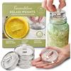 Country Trading Co. Pesi di fermentazione in vetro per barattoli Mason a bocca larga — Set da 4, maniglie facili da sollevare — per crauti, kimchi, sottaceti e kombucha