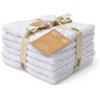 LA CASA DELLE COSE Set 6 Lavette Viso 100% Cotone Spugna 33x33 cm 555 GSM - Asciugamani Piccoli Bagno Morbidi e Assorbenti - Lavette Grandi Premium Colorate per Mani e Viso (Bianco Ottico)