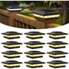 T-SUNUS Luce Postali Solari, Solare Pilastro Giardino 9X9 10X10, Impermeabile IP65, Lampade Solari da Giardino con 3000K e 6000K per Recinto Mazzo Pali 12 Pezzi