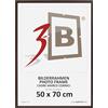 3-B MEGA - Cornice portafoto in legno, colore marrone scuro (noce con venature ottiche del legno), 50 x 70 cm (DIN B2), cornice in legno, cornice per poster con vetro acrilico