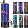 Gobesty Lampada Lava, Lampada Bolle Fluttuanti con Telecomando, 16 Colori e 4 Modalità, Lava Lamp con Pesci, LED Acquario Finto per Camera da Letto Soggiorno Ufficio