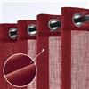Woaboy 2 pezzi Tende di lino traslucido Tende moderne decorative a occhiello per il soggiorno e la camera da letto 140x225cm Vino Rosso