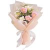 Ferizzia Fiori Uncinetto, Rosa Bouquet di Fiori Lavorato a Maglia, Bouquet Fatto a Mano, Bignè Alla Crema Romantico, per la Decorazione Della Casa, Nozze, Compleanno Regalo