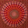 MOMOMUS Arazzo da Parete Mandala - Arte Murale Etnico 100% Cotone - Ideale come Arazzo Mandala da Parete e Telo Indiano per Sala Yoga - Rosso, 210x230 cm