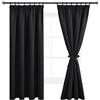 DWCN - Set di 2 tende oscuranti con fascia arricciata, tende da soggiorno e cucina, termoisolanti, 137 x 117 cm (altezza x larghezza), colore nero