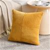 FDTERN Federe Cuscini Giallo-arancio 40x40 per Divano in Velluto a Coste Moderno Morbido Motivo a Croce Decorativa Copricuscini con Cerniera Invisibile per Divano Camera da Letto