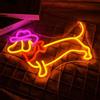NOXET Cowdog Segno al neon Cane Segni al neon Dimmable per la decorazione della parete Segno al neon Segno LED con telecomando Luci a LED per la camera da letto Bar Partito Neon Segno del cane