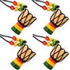 Sertay 4 Pezzi Mini Tamburi Africani, Tamburo Africano Collana Legno, Djembe Appeso Tamburo Africano, Adatti per Artisti, Amanti della Musica o Amanti delle Percussioni (Dreifarbiges Holz)