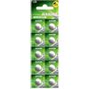 VoltShine Batteria alcalina LR44 A76, 10 batterie, senza mercurio, 1,5 V, 110 mAh, dimensioni: 11,60 x 5,40 mm. Ideale per dispositivi che richiedono energia affidabile.