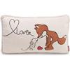 NICI Cuscino Love Volpe Miro & Topolina Mira 43x25 cm - Morbido e Decorativo per Cameretta e Casa, Idea Regalo | 63364