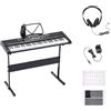 Amazon Basics Pianoforte Digitale Portatile a 61 Tasti per Principianti, Altoparlanti Integrati, 255 Timbri e Ritmi, 50 Canzoni Demo, Leggio e Cuffie Inclusi - Nero