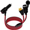 YINGAYOU Cavo XT60 Accendisigari con Interruttore 14AWG Splitter Accendisigari Auto 12V 24V con LED 15A 20A Fusibile per Auto, Moto, Barche (1 m/3 ft)