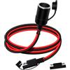 YINGAYOU Cavo SAE Accendisigari Femmina 14AWG 20A SAE Presa Accendisigari 12V 24V con Copertura Impermeabile Adatto per Auto, Moto, Barche (1 m)