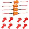 GERUI 4 pz 25W 6 Ohm LED resistore di carico, resistore di potenza, decoder di resistenza di carico, con 8 clip per cavi rapidi, per indicatori LED, DRL, illuminazione della targa LED