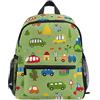 Mnsruu Zaino per bambini, per bambini, scuola materna, borsa da viaggio per bambini e ragazze asilo nido, Auto verde