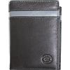 Frédéric Johns Men's Wallet - Portafoglio largo - Portafoglio genuine in pelle - Men's Card Holder World Model, Nero grigio, Taille unique, Normale