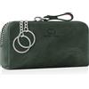 BROWN BEAR BB 8017 - Astuccio portachiavi in pelle con chiusura lampo, scomparto portamonete, 8017 A Gn - Vintage Olive, M, Classico