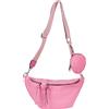 styleBREAKER Borsa a tracolla donna 3 in 1 a mezzaluna,Rosa | Borsa a tracolla in similpelle 37x19x11cm, tracolla 81-133cm con motivo, zip a 2 vie, portamonete e portachiavi.