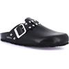 GRÜNLAND il benessere è naturale GRUNLAND Sara CB0790 Nero Ciabatte Donna Plantare Fibbia Punta Chiusa Borchie 37