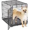 New World Gabbia per cani a una porta, pieghevole, in metallo, 61 cm, maggiore sicurezza, con vaschetta a prova di perdite, per cani di piccola taglia