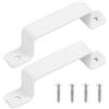 Hmkesoteric Maniglie per porte in ghisa massiccia dal design retrò, set di 2, bianco, ideali per esterni, garage, armadietti e interni