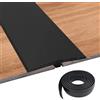 YNNHUDEEP Profilo di transizione a T, autoadesivo, 3 m x 5 cm, listello di copertura in PVC, flessibile per pavimenti di collegamento, spazi vuoti di piastrelle in laminato (nero)