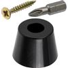 AERZETIX - Kit di 4 Piedini rotondi Ø28x20 mm per mobili in plastica nera con viti Ø3.5x25 mm e insert bit 1/4 PZ2 | protezione per pavimenti parquet piastrelle