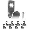 Fuxxer Ganci classici multiuso in ferro, ganci da cucina, 35 x 20 mm, set da 8 pezzi, acciaio inox argento