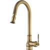 HUAHOMDY Rubinetto da bagno in ottone anticato, stile retrò, alto, con doccetta estraibile, girevole a 360°, miscelatore monocomando per bagno