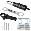 LALAGO Pinze per rivetti con 180 pezzi di rivetti ciechi, adattatore per rivetti per trapano avvitatore a batteria, adattatore elettrico per rivetti ciechi, kit di adattatori con 6 misure Pop rivetti