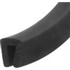 PATIKIL Profilatura In Gomma Per Bordi 1/4(7mm) x 6.6Ft Lunghezza Protezione Bordi A Canale U EPDM Guarnizione A Forma Di U Per Protezione vetro 6-7mm Nero (15x17mm)