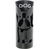 DRW Portaombrelli Rotondo con Cane in Metallo Nero 49x19x19 cm