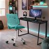 FurnitureR Sedia da gioco per bambini, sedia da ufficio, sedia da giocatore, sedia da scrivania, design ergonomico moderno, senza braccio, altezza del sedile, ruote in gomma, turchese F
