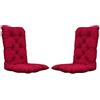 Chicreat Cuscino per sedie con schienale alto, rosso, 120 x 50 x 8 cm, set da 2