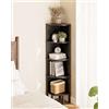 Apetaccat Libreria Angolo con 5 Livelli, Corner Regalo, Piante Regalo, Visualizzazione Aufbewahrungsregal für Wohnzimmer, Ufficio, Camera da letto, 127x29x29cm, Nero