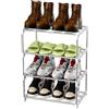 Magrimaxio Scarpiera a 4 Livelli, Impilabile Scaffale Portascarpe in Metallo, Scarpiera per 8 Paia di Scarpe, Organizer Scarpe Ripiano per Soggiorno, Corridoio, Camera da Letto (Bianca)
