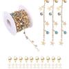 PATIKIL 16.4Ft Catena con Strass A Stella, Catene per Creazione Gioielli all'Ingrosso con Ganci A Forma di Aragosta E Anelli di Salto per Materiali per Creazione, Rosa Oro(Blu)