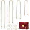 BORISCA 4 Pezzi 40/60/90/120cm Oro Catena per Borsa a Tracolla, Cinghie di Ricambio a Catenella con 8 Moschettoni per Borse Uncinetto, Catenella per Borsa con Fermagli, Catena Borsa Oro per Donna