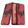 MaiJin Compatibile con OPPO A91 Cover, Custodia Armor Anello Cavalletto (Funziona con il Supporto Magnetico per Auto) Case Paraurti per OPPO A91 (Rosso)