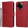 Generico Compatibile con REALME C67 5G RMX3782 / Realme 11 5G RMX3780 / Realme 11X 5G RMX3785 Custodia COVER stand flip LIBRO gel PORTAFOGLIO Protezione magnetica eco pelle porta carte vano card (Rosso)