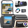 DDPAI Z90 Master Dashcam Dual 4K+4K, Dual STARVIS 2 HDR (2x IMX678), 64GB eMMC, CPL incluso, Notte+Anti-sfarfallio, Autostrada 3K/60fps, GPS/ADAS, WLAN, 4G LTE, Sorveglianza parcheggio 24h, IPS 3