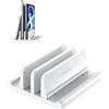 Vaydeer Supporto verticale per laptop da scrivania, doppio slot in plastica per laptop con design salvaspazio 4 in 1, supporto regolabile per laptop, supporta MacBook, Chromebook, Surface, Dell
