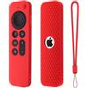 Hi Color Custodia protettiva in silicone per telecomando Apple TV Siri Remote di terza generazione, compatibile con Apple TV 4K di seconda generazione 2021 (rosso)