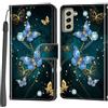Haninsuze Cover per Samsung Galaxy S21 FE, Portafoglio PU Pelle, farfalla