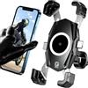 Kewig Supporto per telefono da moto, per bicicletta, blocco e rilascio automatico, morsetto a clip per manubrio di bicicletta e scooter, adatto per 4-17,5 cm