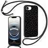 Foonary Cover con Cordino per iPhone 17e/iPhone 16e, Custodia con Laccio Collana Tracolla Aesthetic Disegni Morbido Silicone Necklace Regolabile Protettiva Corda Case per iPhone SE 4 6,1, Leopardata