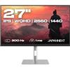 JapanNext Monitor Gaming 27 IPS WQHD (2560x1440) 300Hz 1ms | HDR | Altezza e inclinazione regolabili (HSP) Altoparlanti integrati | 100% sRGB G-Sync/FreeSync | JN-IPS27G300Q-HSP